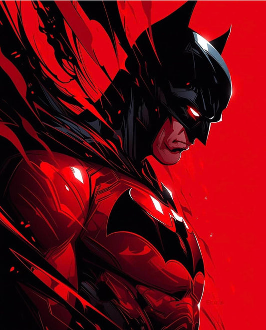 Batman Red Artwork Print Poster