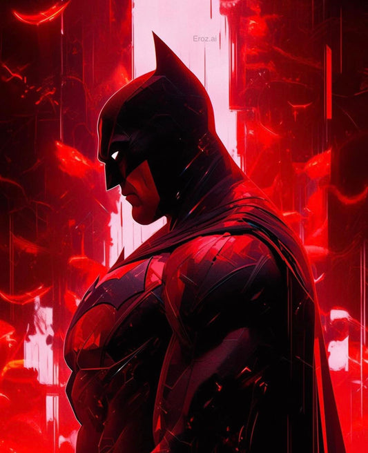Batman Red Light Portrait Print Poster