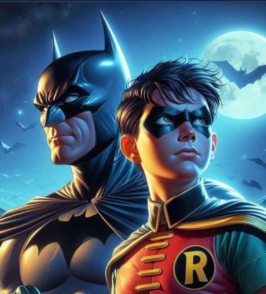 Batman Robin Illustration Print Poster