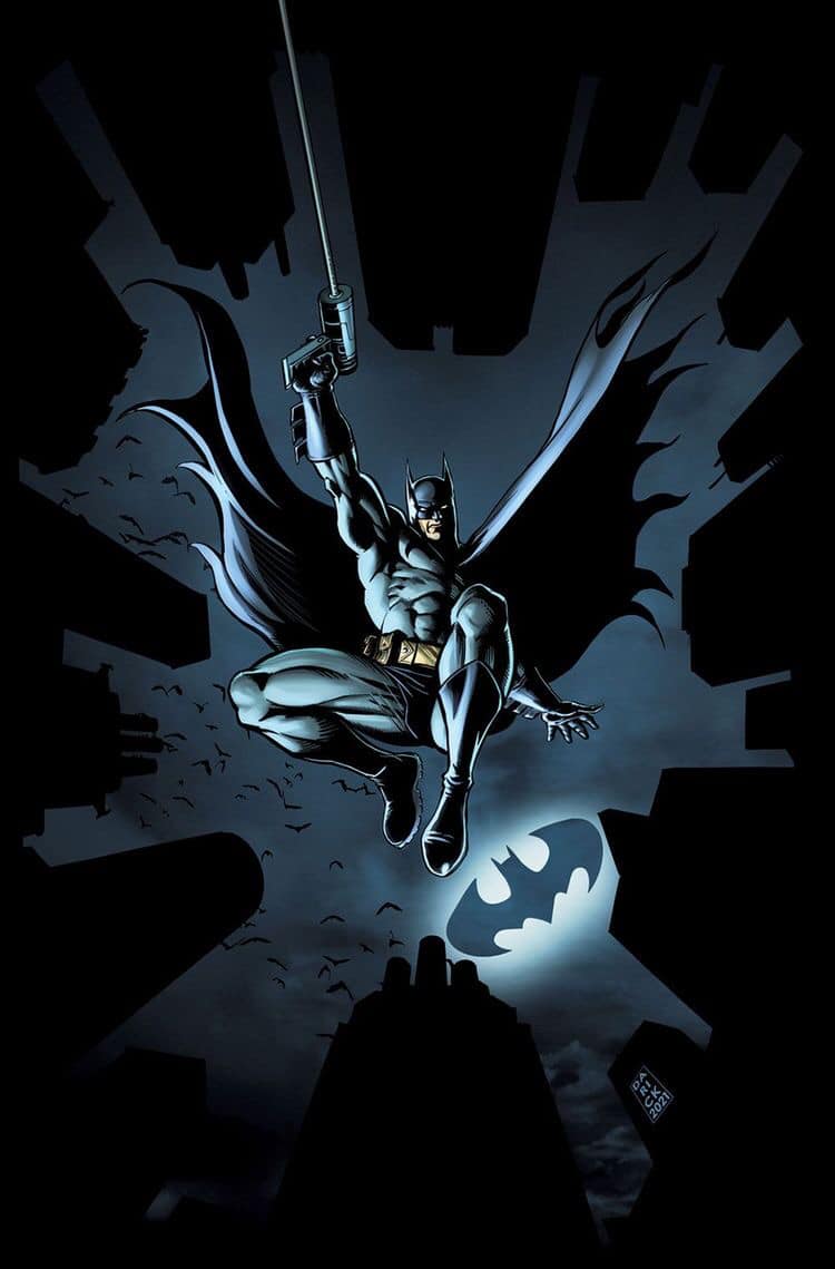 Batman Silhouette Action Scene Print Poster