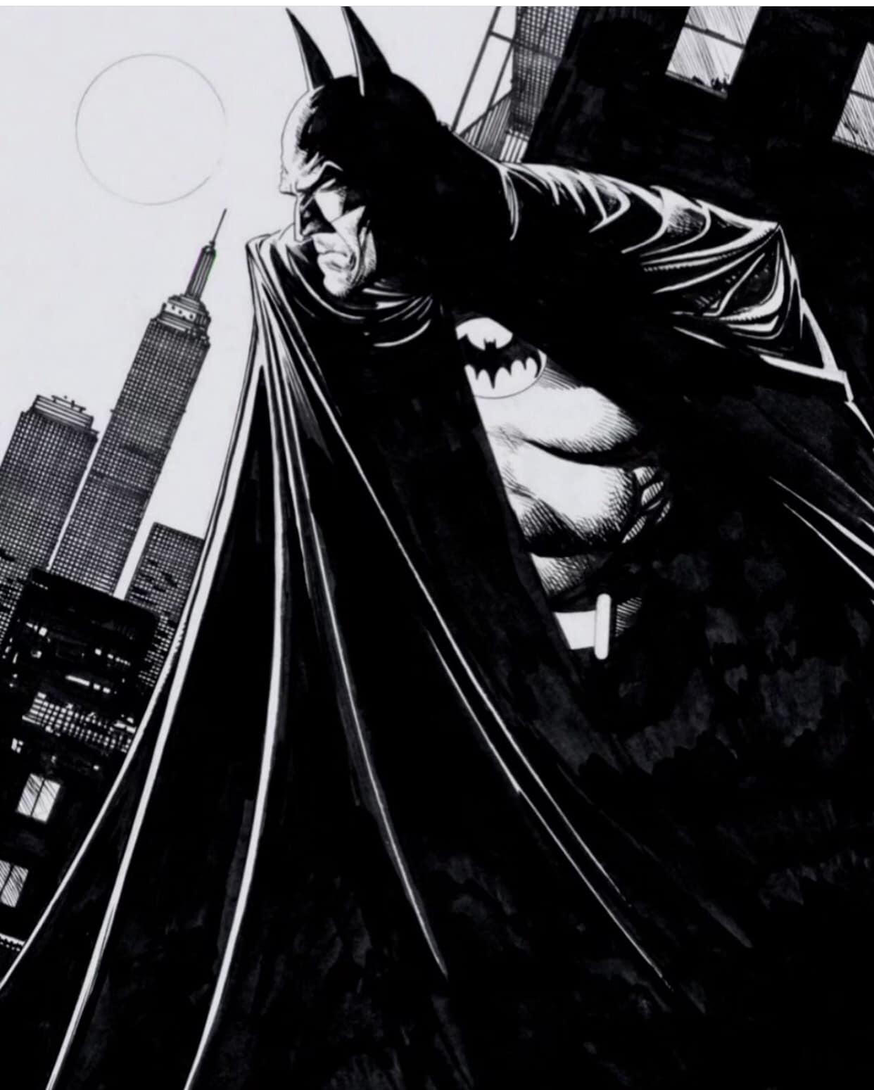 Batman Silhouette Empire State Building Print Poster