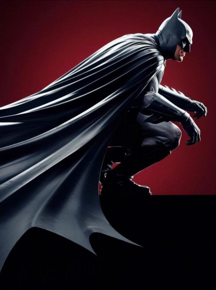 Batman Silhouette Red Background (2) Print Poster