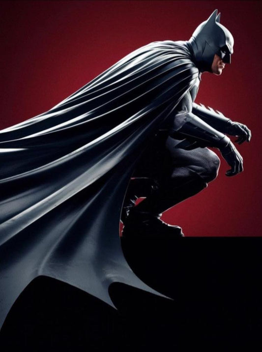 Batman Silhouette Red Background (2) Print Poster