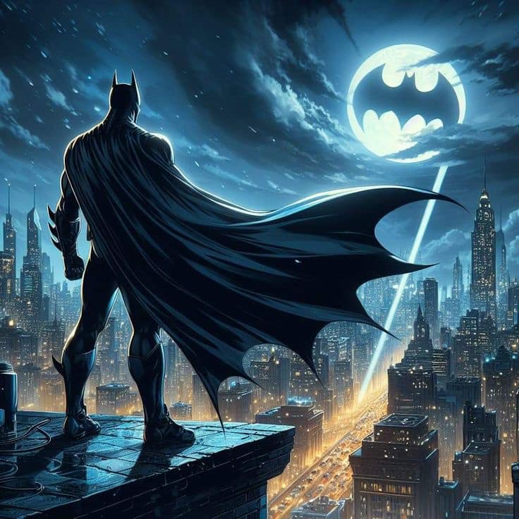 Batman Skyline Nightview Print Poster