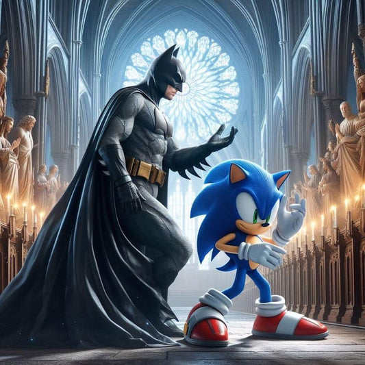 Batman Sonic Church Scene Print Poster