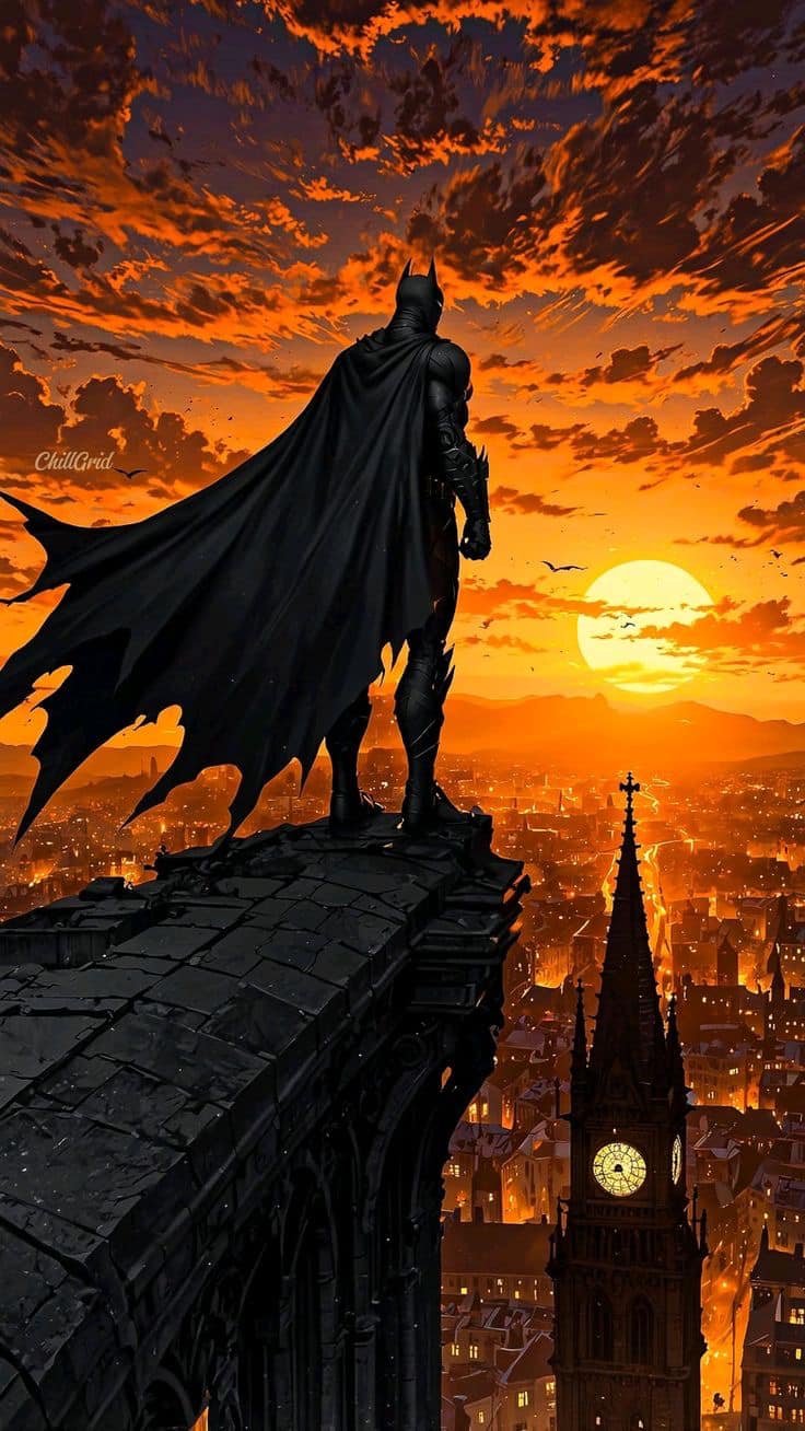 Batman Sunset Cityscape (3) Jigsaw Puzzle