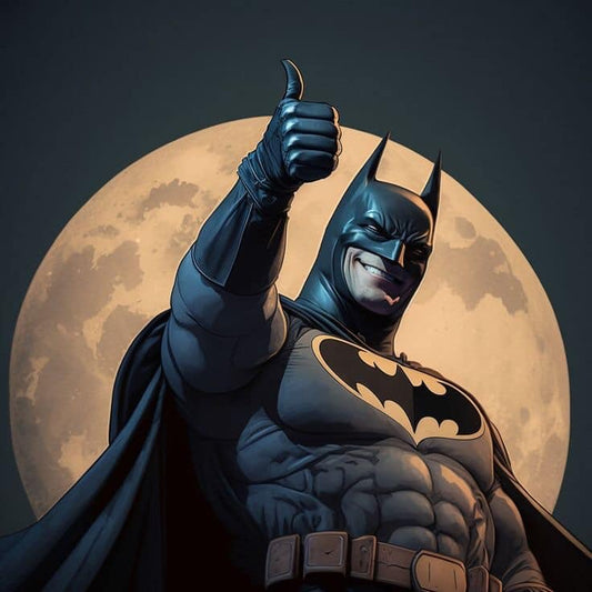 Batman Thumbs Up Moon Background Print Poster
