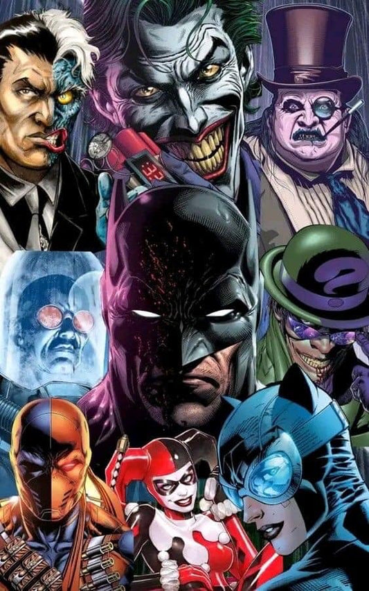 Batman Villains Heroes Collage Print Poster