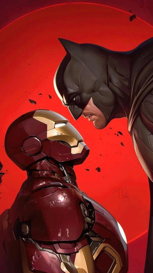 Batman Vs Iron Man Showdown Print Poster