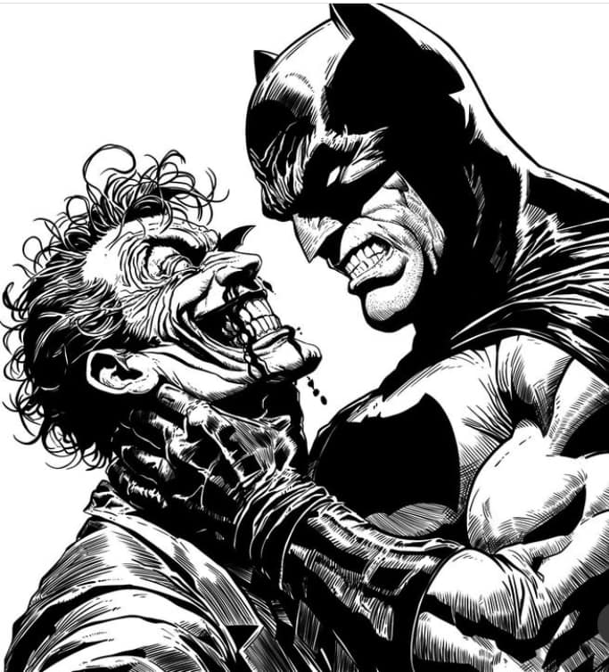 Batman Vs Joker Intense Showdown Print Poster