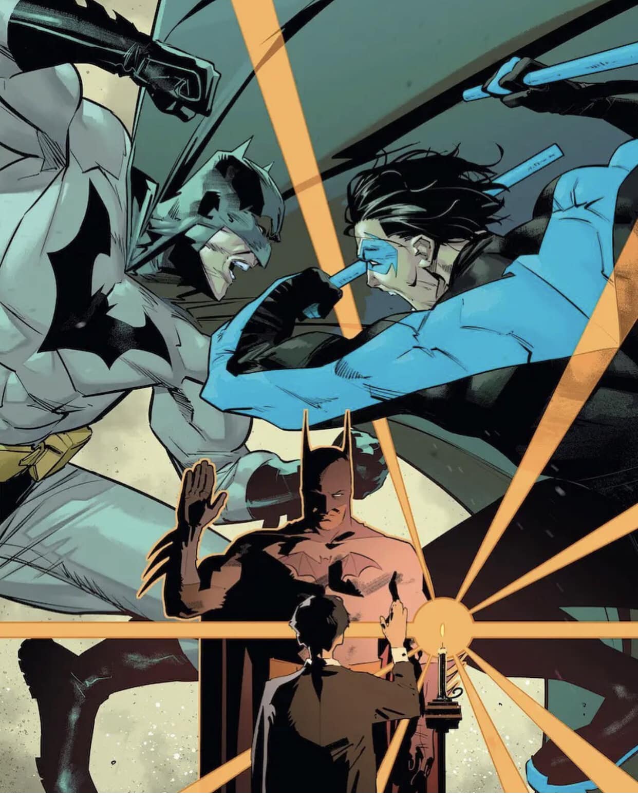 Batman Vs Nightwing Artwork Print Poster