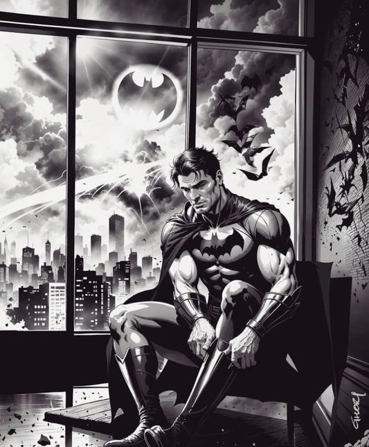 Batman Window Portrait Print Poster