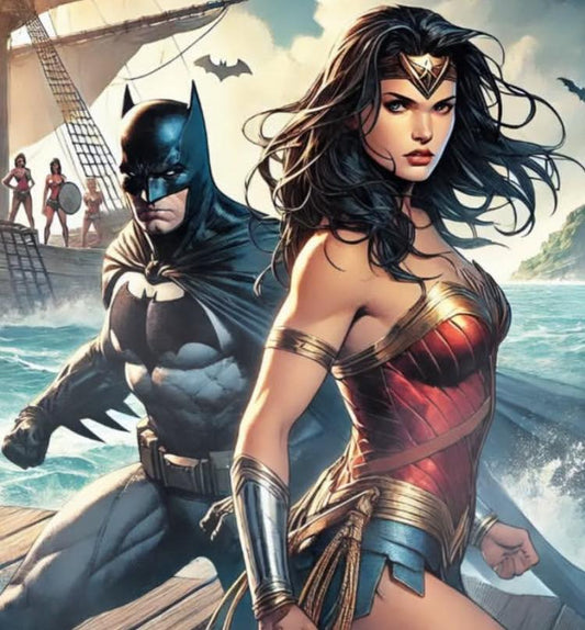 Batman Wonderwoman Comic Adventure Print Poster