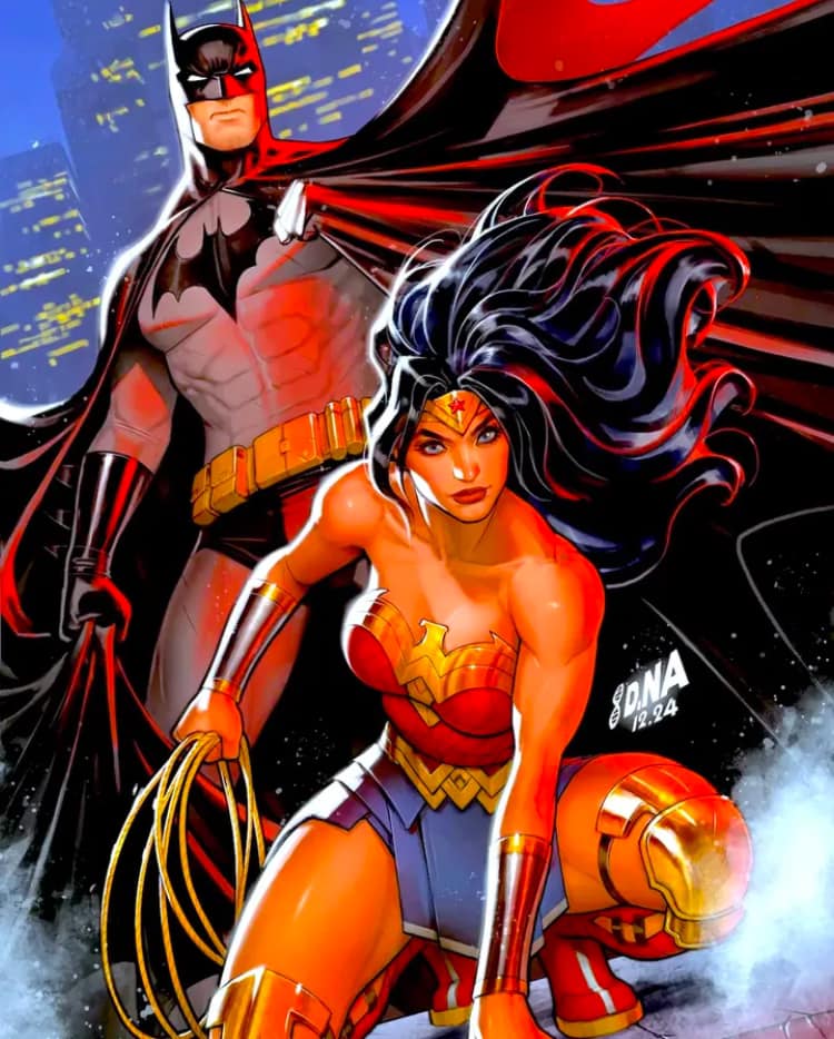 Batman Wonderwoman Comic Art Jigsaw Puzzle