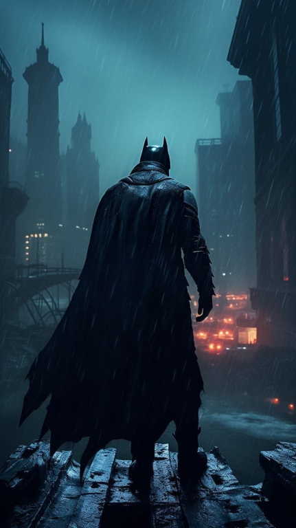 Batman City Night Rain 4928 Print Poster