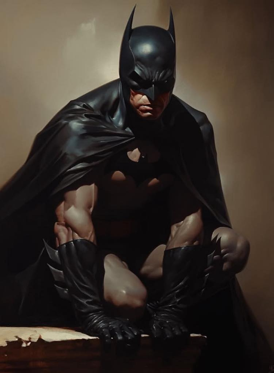 Batman Crouching Cape Design 749 Print Poster
