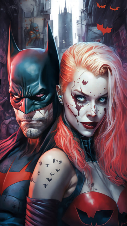 Batman Female Character City Background 8739 Print Poster
