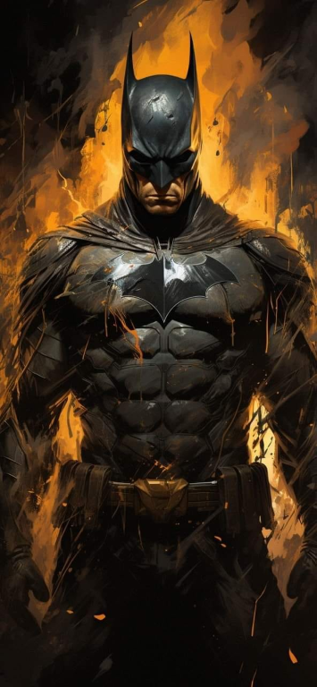 Batman Fire Background 342 Print Poster