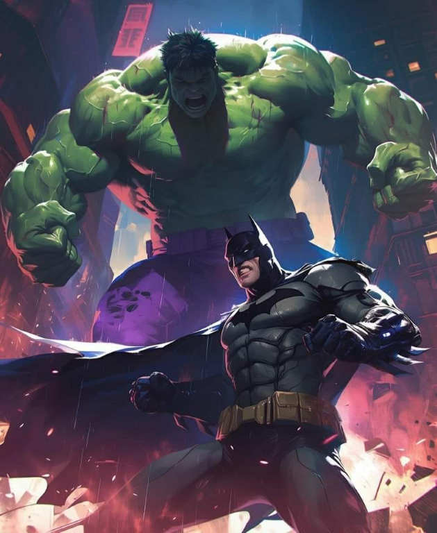 Batman Hulk Showdown 001 Print Poster