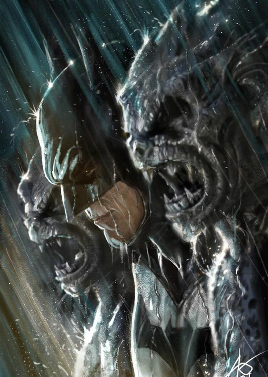 Batman With Gargoyles 8942 Print Poster