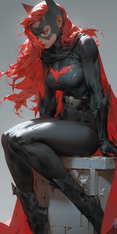 Batwoman Sitting On Crate 1 Print Poster