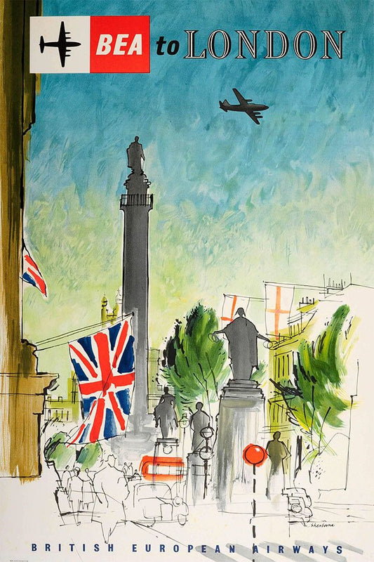 Bea British European To London Vintage Style Wall Art Home Poster