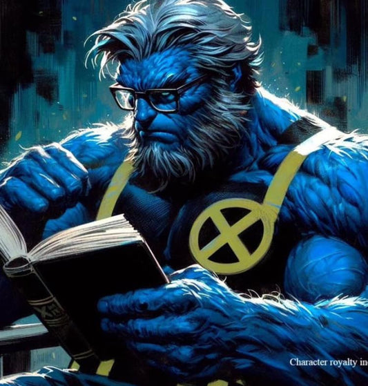 Beast Reading Comic Book Print Poster
