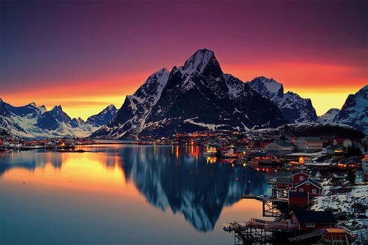 Beautiful Sunrise Mountain Sea Landscape Print Jigsaw Puzzle