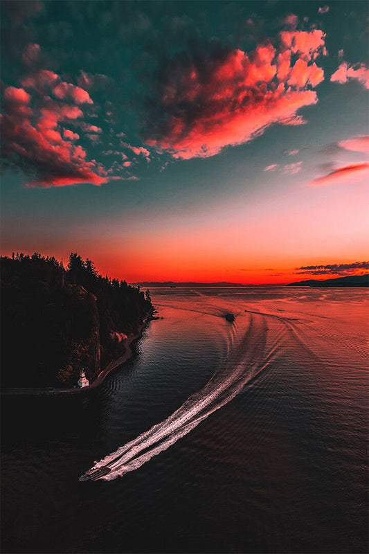 Beautiful Sunset Landscape Nature Print Canvas Jigsaw Puzzle
