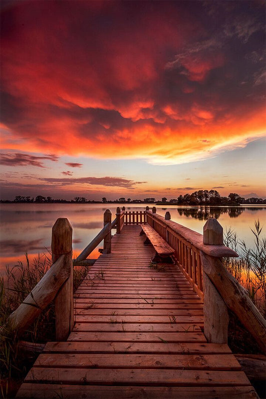 Beautiful Sunset Landscape Nature Print Jigsaw Puzzle
