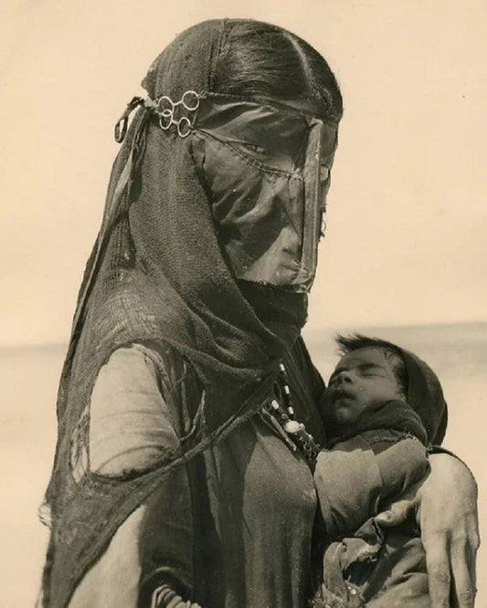 Bedouin Mother With Baby Saudi Arabia 1948 Keychain Picture Keychain Print