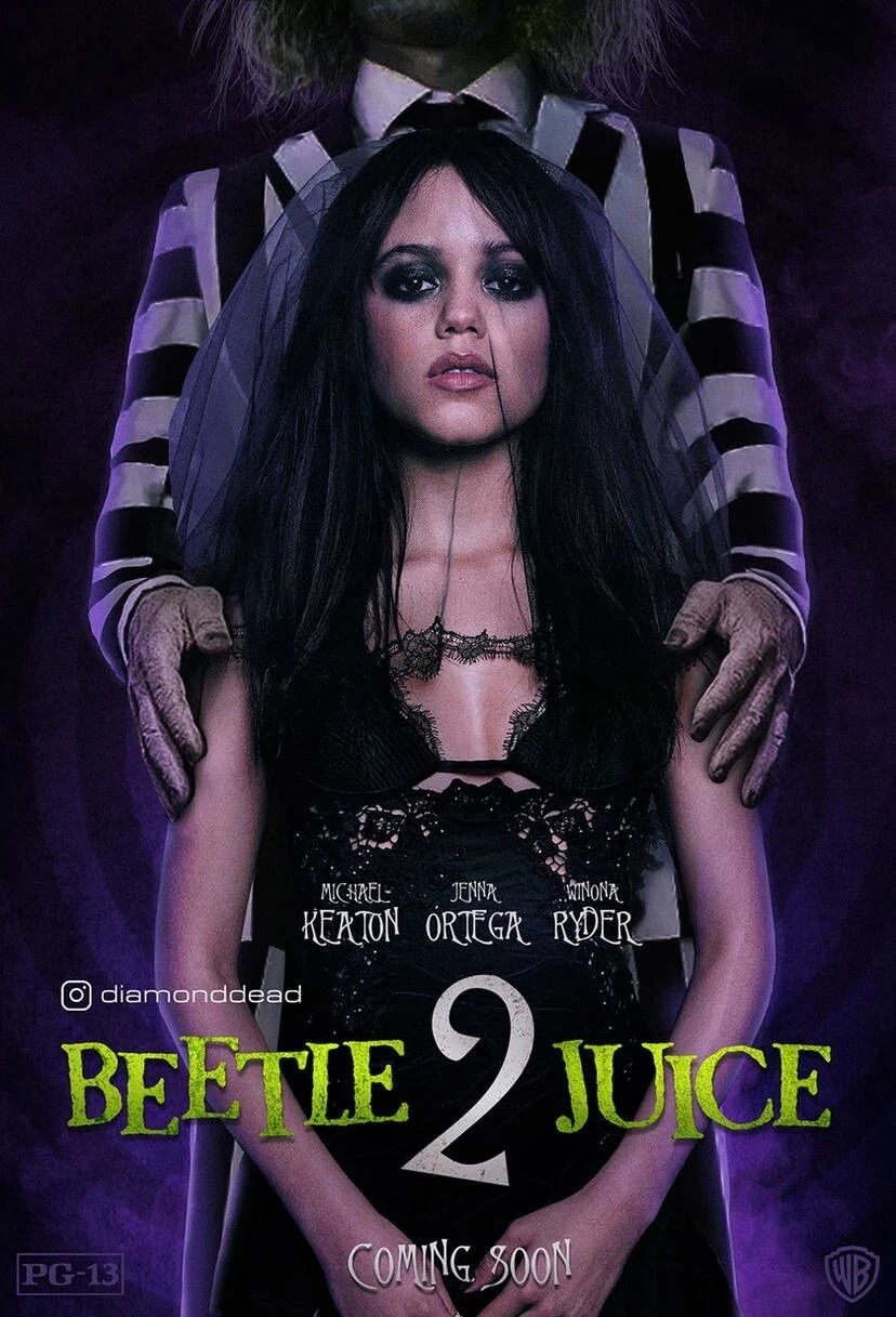 Beetlejuice 2 Starring Jenna Ortega Keychain