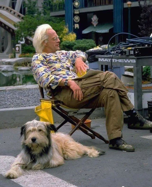 Behind The Scenes Doc & Einstein On Back To The Future Picture Keychain 8.5 X11