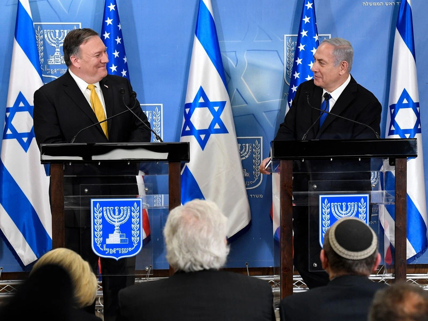 Benjamin Netanyahu & Mike Pompeo Picture Keychain Keychain Print