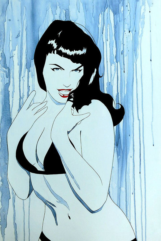 Bettie Page Cemetery Pumpkin Comic Book Decor Wall Art Jigsaw Puzzle