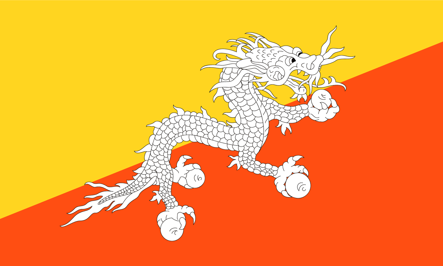 Bhutan Flag Print Poster