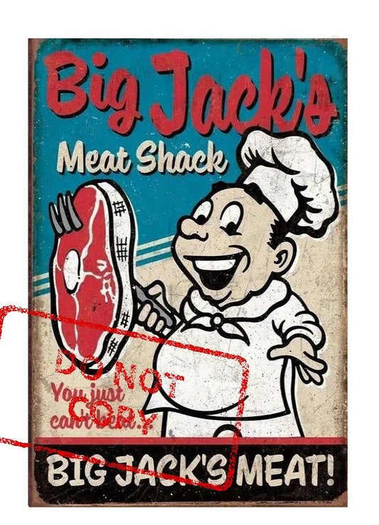 Big Jack'S Meat Shack Retro Vintage Distressed Magnet Picture Magnet
