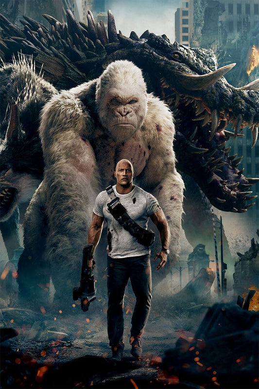 Big Meets Bigger Rampage Dwayne Johnson Room Decor Jigsaw Puzzle