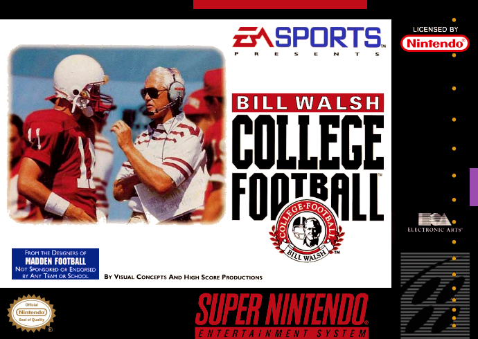 Bill Walsh College Football (Usa) Snes Print Poster