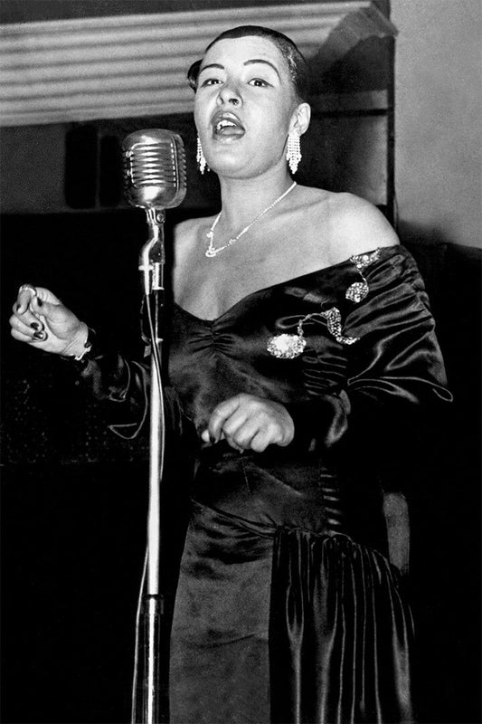 Billie Holiday Wearing Evening Gown Print Jigsaw Puzzle