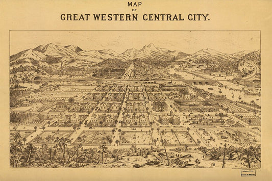 Birds Eye View 1887 Central City Colorado City Map Jigsaw Puzzle