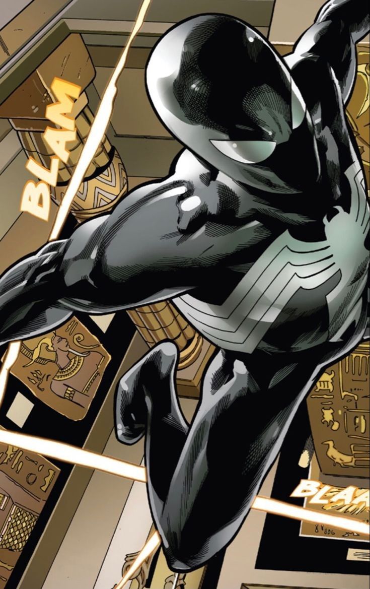 Black Costumed Hero Action Print Poster