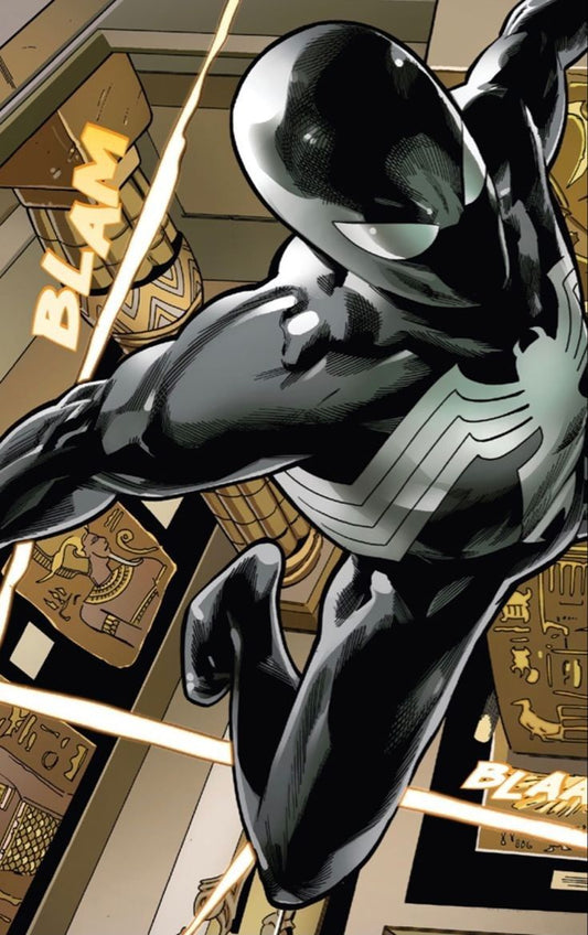 Black Costumed Hero Action Print Poster