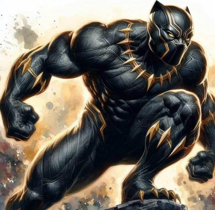Black Panther Action Pose Print Poster