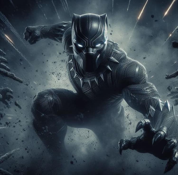 Black Panther Action Scene (2) Print Poster