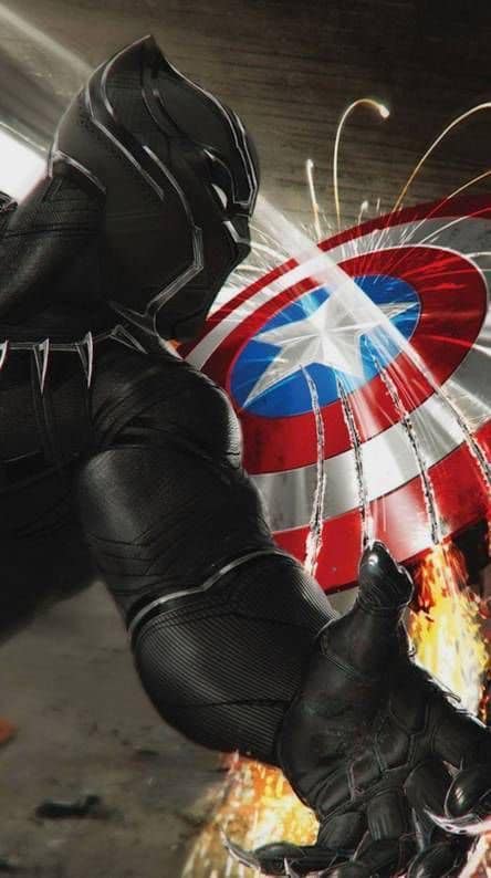 Black Panther Captain America Showdown Print Poster