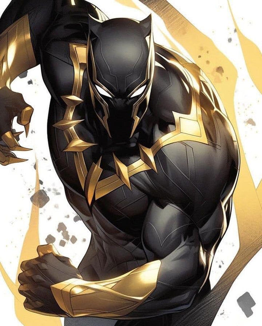 Black Panther Dynamic Action Pose Print Poster