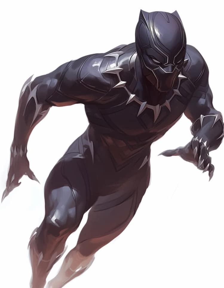 Black Panther Hero Action Print Poster