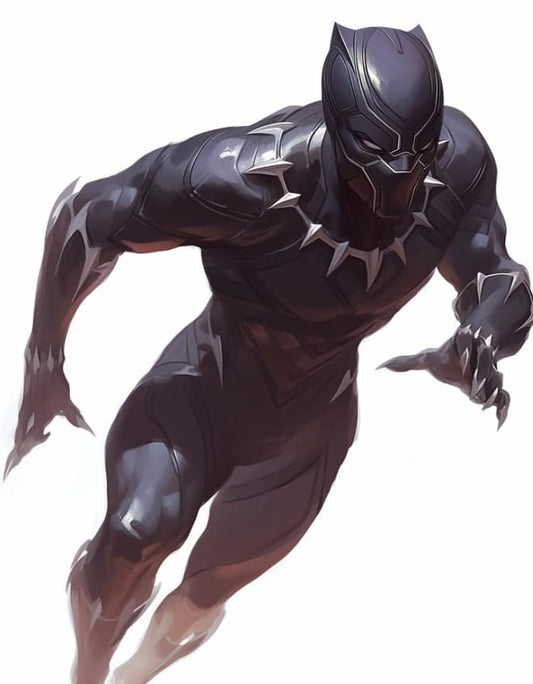 Black Panther Hero Action Print Poster