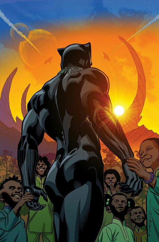 Black Panther Heroic Moment Sunset Celebration Print Poster